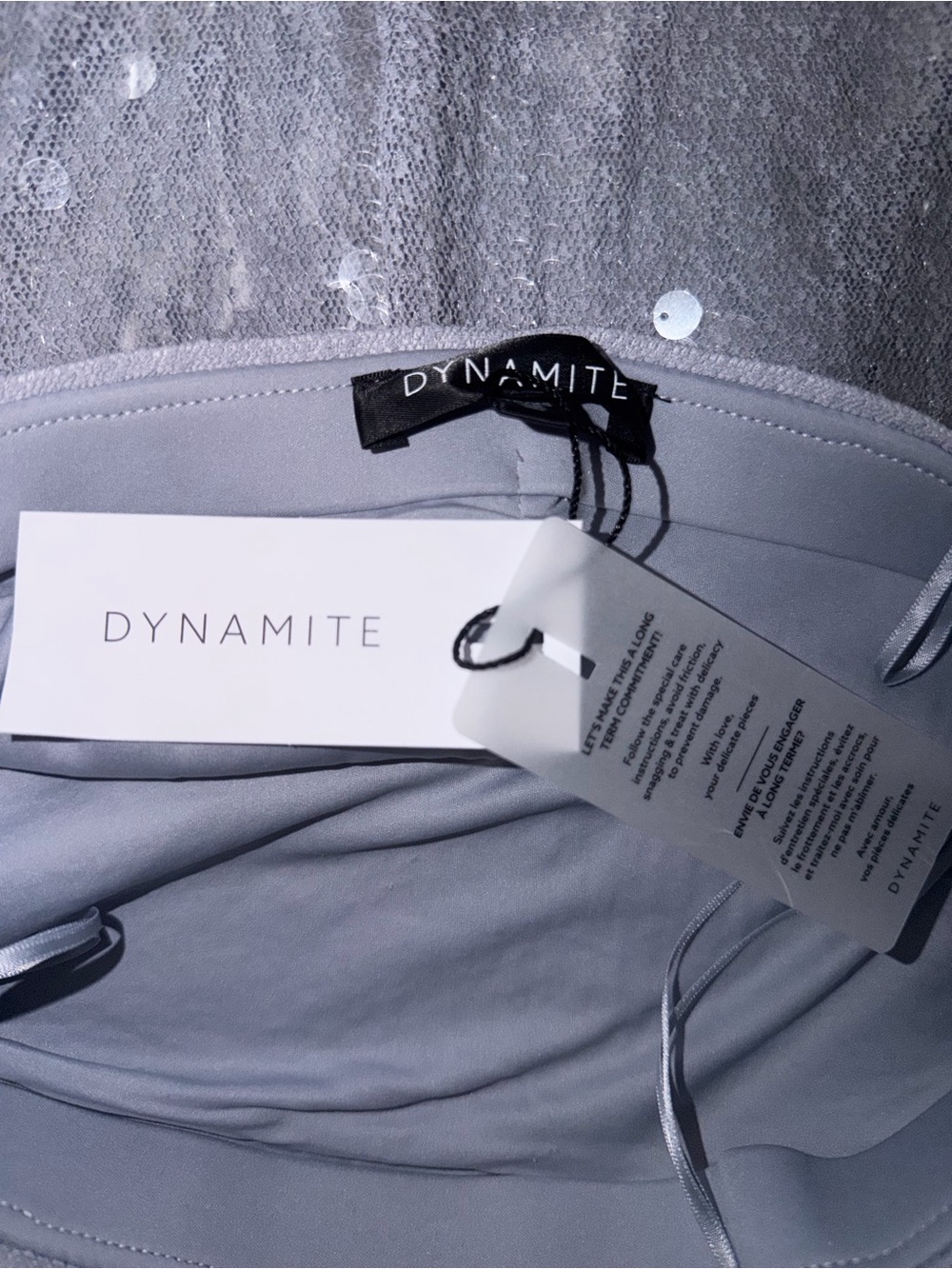 Dynamite Silver Strapless Sequin Column Dress - Picture 6 of 6